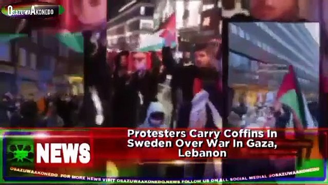 Protesters Carry Coffins In Sweden Over War In Gaza, Lebanon