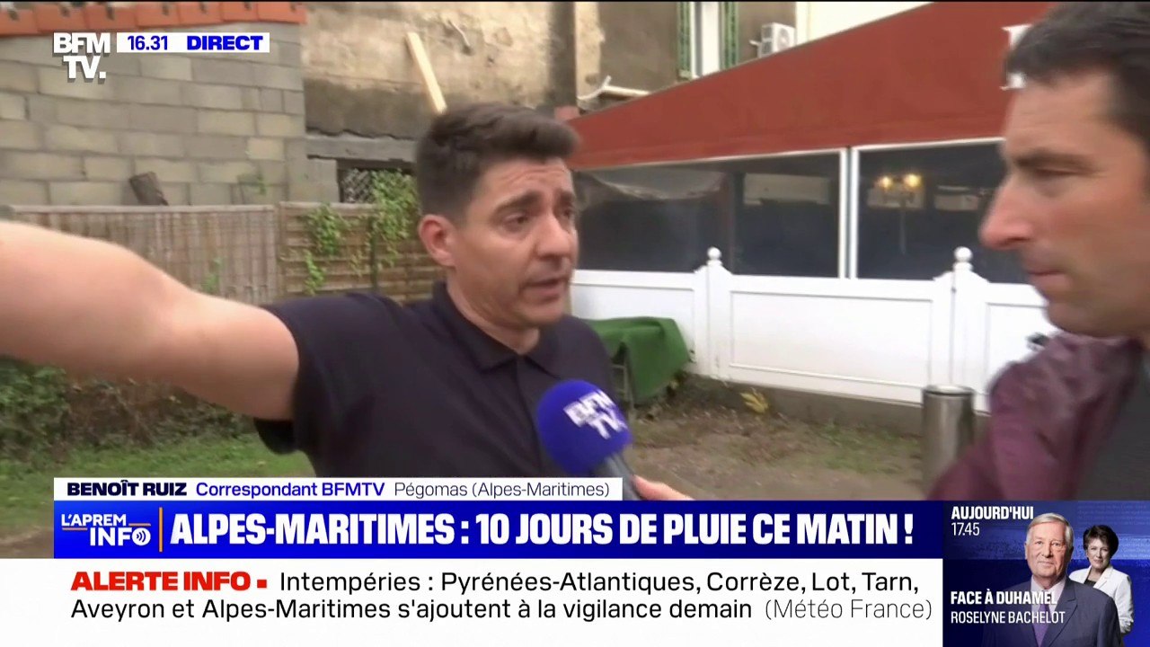 Épisode cévenol dans les Alpes-Maritimes: "Une vague est arrivée", témoigne un restaurateur de Pégomas