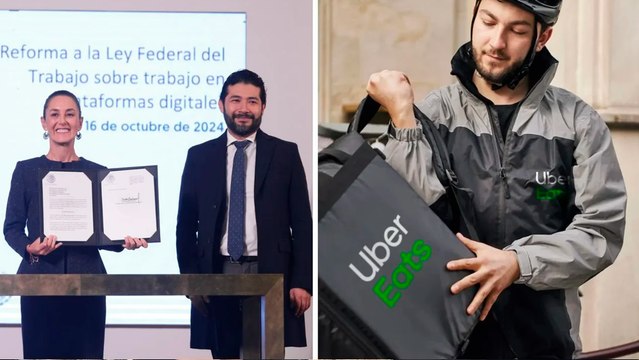 Claudia Sheinbaum firma reforma a la Ley del Trabajo para garantizar derechos de trabajadores de plataformas como Uber o DiDi