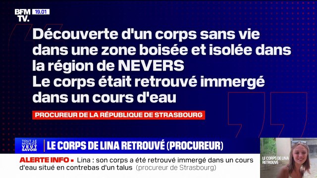Disparition de Lina: le corps de la jeune fille a été retrouvé immergé dans un cours d'eau dans une zone boisée et isolée de la région de Nevers