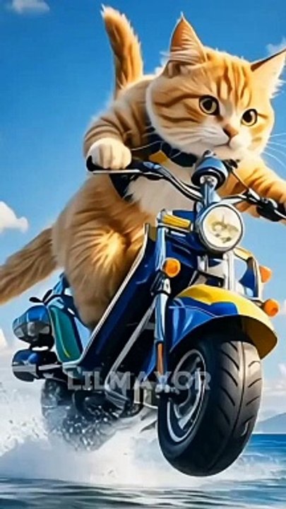 Kitty ridding bike 