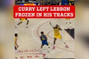 Curry's slick move leaves LeBron and the Warriors bench in awe