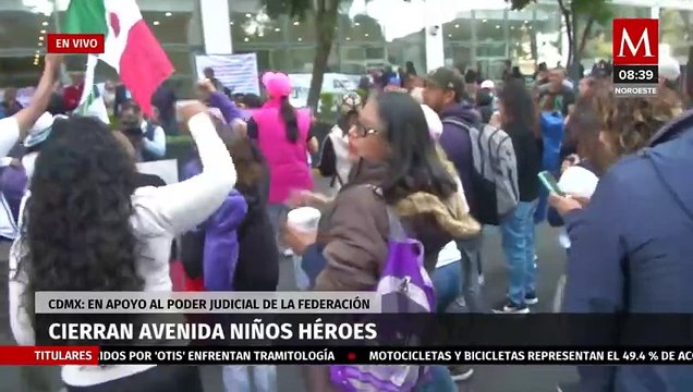 Trabajadores del poder judicial protestan y cierran la avenida 'Niños Héroes' en CdMx