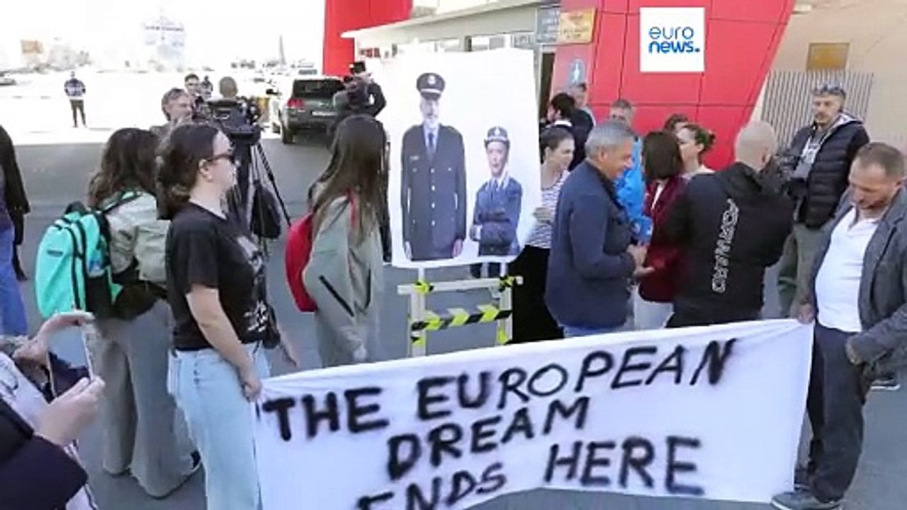 Activists protest as first group of 16 migrants on Italian ship arrive in Albania