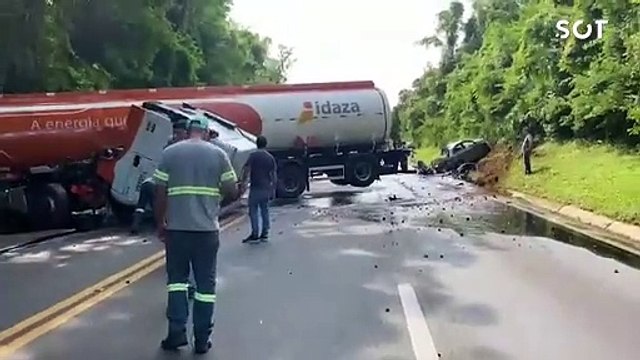 Homem morre e outras três pessoas ficam gravemente feridas em acidente na BR-277 em Cantagalo