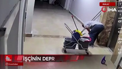 Malatya’da temizlik işçisi depreme 10’uncu katta yakalandı