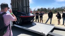 Unloading a Ferrari Daytona SP3