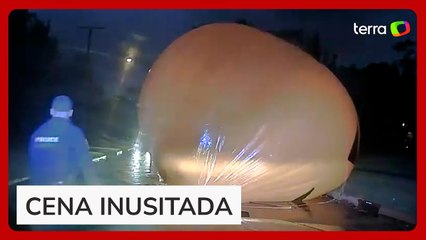 Policial é ‘engolido’ por balão em formato de abóbora de Halloween nos EUA