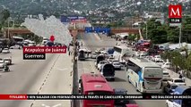 Taxista bloquearon Maxitúnel de Acapulco en protesta por inseguridad y falta de agua