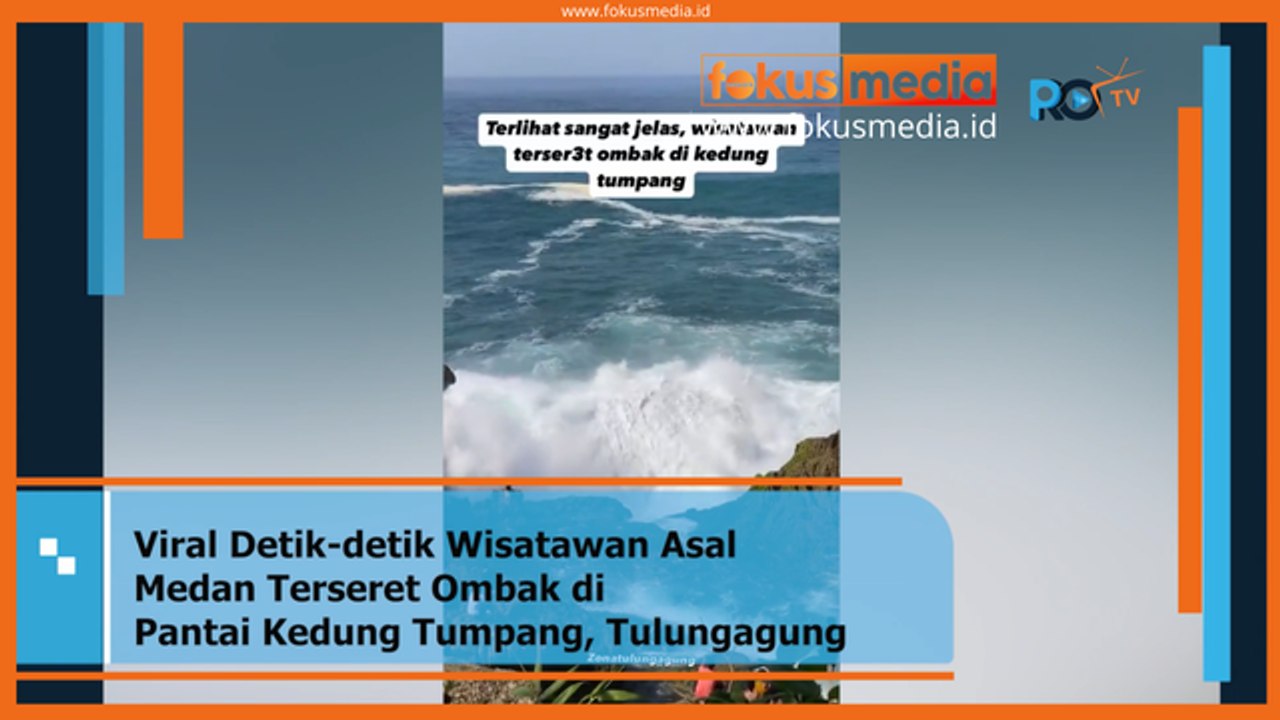 Viral!! Detik-detik Wisatawan Asal Medan Terseret Ombak di Pantai Kedung Tumpang, Tulungagung