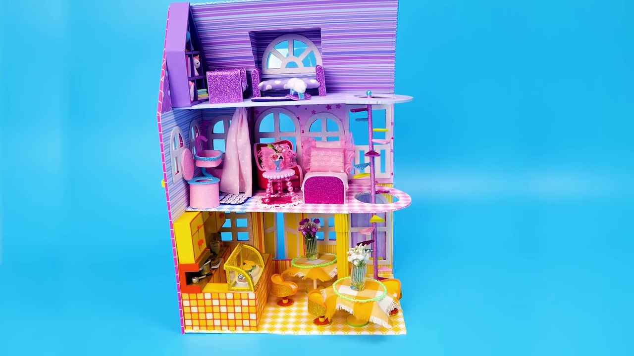 How To Make Miniature House With A Cafe ☕ Cardboard DIY