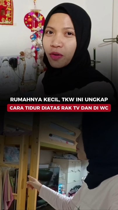 Rumahnya Kecil, TKW Ini Ungkap Cara Tidur Diatas Rak TV dan di WC
