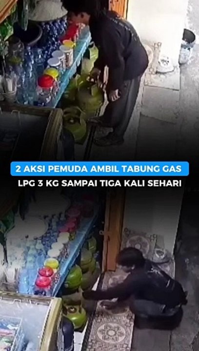2 Aksi Pemuda Ambil Tabung Gas LPG 3 Kg Sampai Tiga Kali Sehari