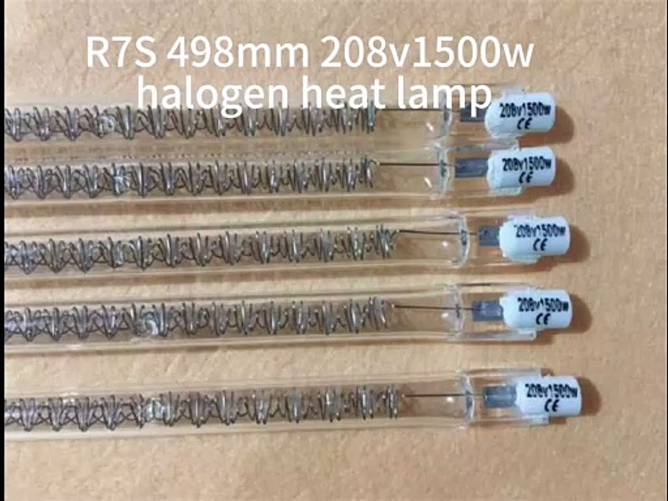 High Quality R7S 498mm208v1500w Tungsten Filament Infrared Heating Halogen Lamp for textile machine