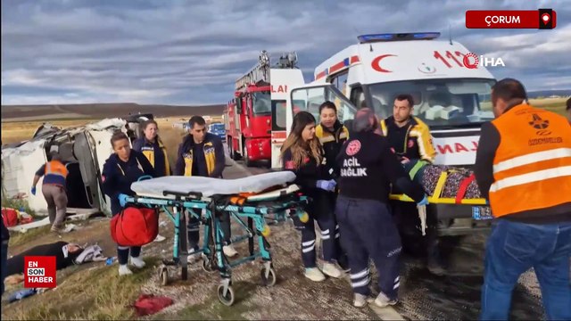 Çorum'da tır ile işçi servisi çarpıştı: Yaralılar var