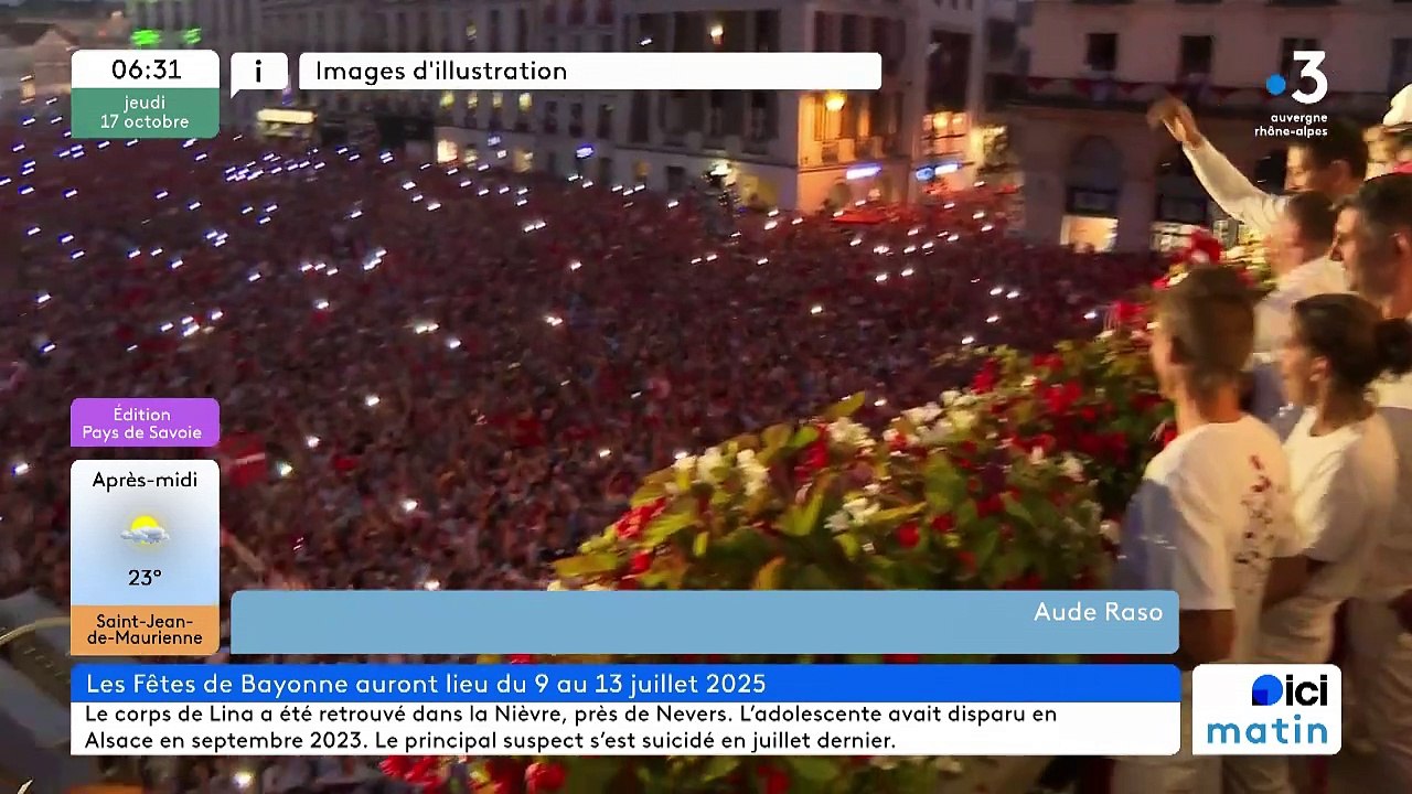 17/10/2024 ICI Matin France Bleu Pays de Savoie en vidéo Vidéo