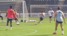 Las paradas de Courtois en el entrenamiento del Madrid