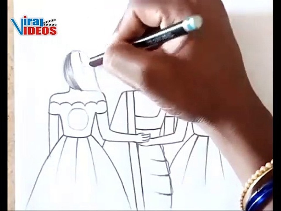 How to Draw a Sketch of 3 Girls Best Friends Step by Step Easy