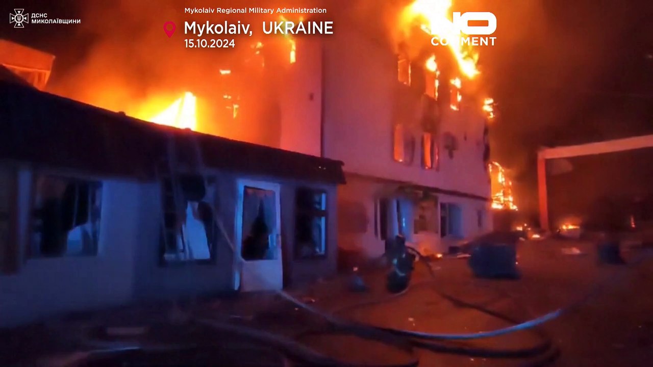 No Comment: Russischer Luftangriff auf die ukrainische Stadt Mykolajiw