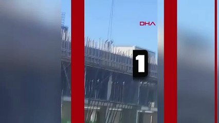 Türkiye’de iş güvenliği! Vincin halatına oturup yandaki inşaata geçti