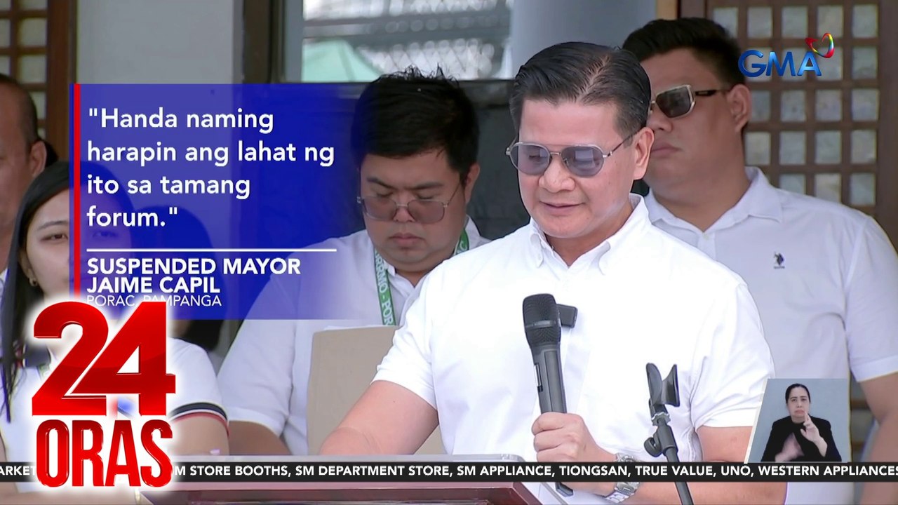 Suspended Porac Mayor Capil, ikinalungkot at ikinabahala ang reklamong isinampa laban sa kanya at ibang opisyal ng bayan | 24 Oras