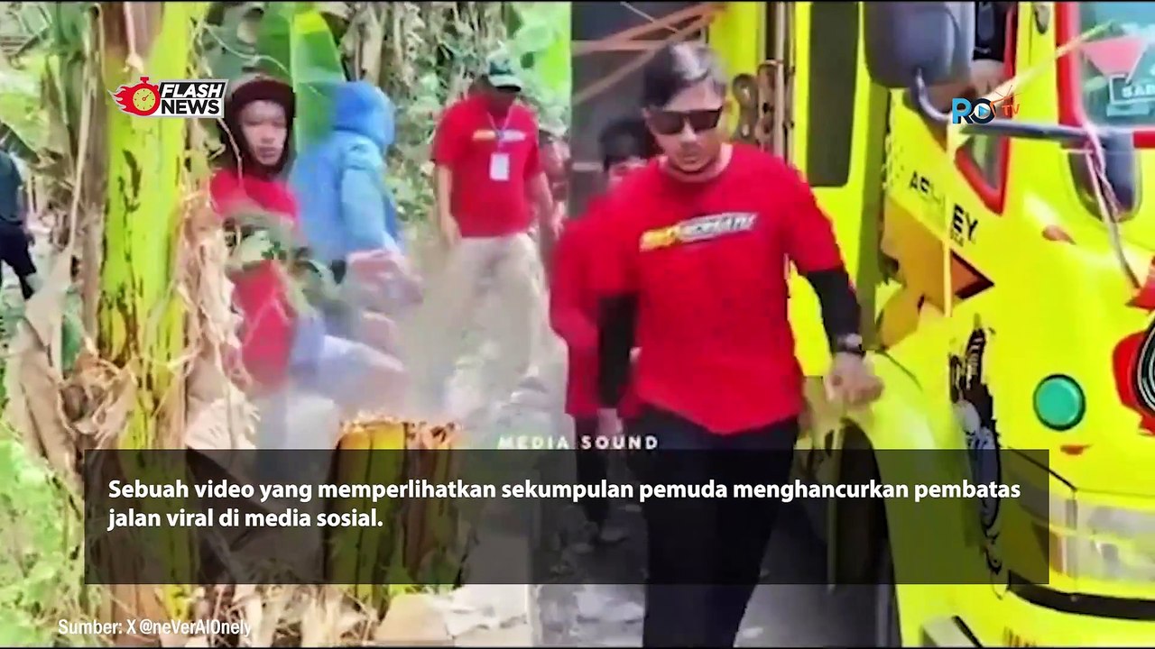 Viral Rombongan Sound Horeg Hancurkan Tembok Pembatas Jalan Agar Bisa Lewat