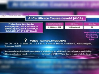 Upcoming ICAI event in October and November