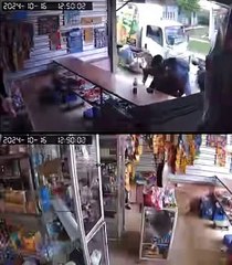 Captan vídeo de un asalto a repartidor de lacteos en Yoro