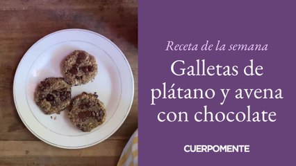 Galletas de plátano y avena con chocolate