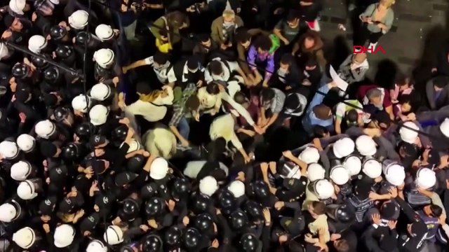 Taksim'de İsrail protestosuna polis müdahalesi: 18 gözaltı