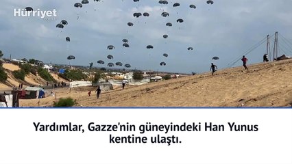 Gazze'ye 3 ay sonra ilk kez havadan insani yardım indirildi