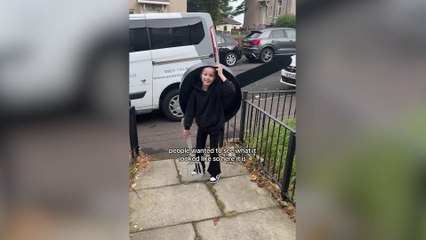 Dad creates frying pan Halloween costume for his daughter