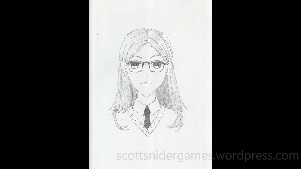 Anime Portrait (Front View) Pencil Sketch Video #7 (10-17-2024)