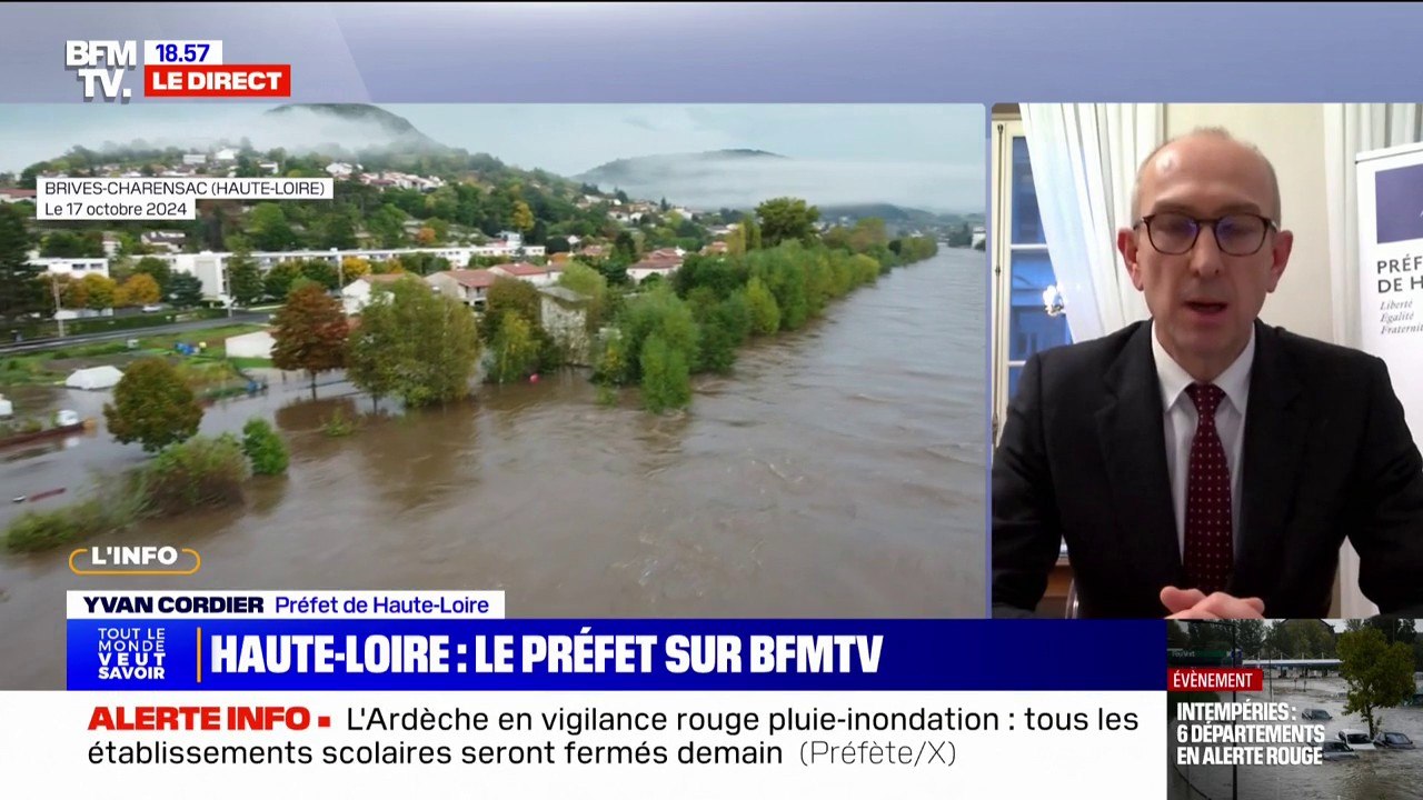 Yves Cordier (préfet de Haute-Loire), sur les inondations: "On est confiant sur une décrue des deux cours en question"