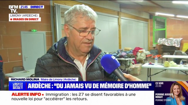Richard Molina (maire de Limony, en Ardèche), sur les crues: On a à peu près 80 à 100 maison qui ont été évacuées