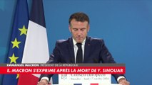 La réaction d'Emmanuel Macron, suite à la mort du chef du Hamas Yayha Sinouar.