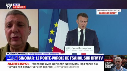 Olivier Rafowicz (porte-parole de l'armée israélienne), sur la mort de Yahya Sinouar : "On ne peut pas crier victoire, car on a encore 101 otages aux mains du Hamas"