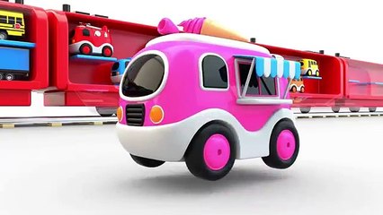 Colors for Children with Train Transporter Toy Street Vehicles