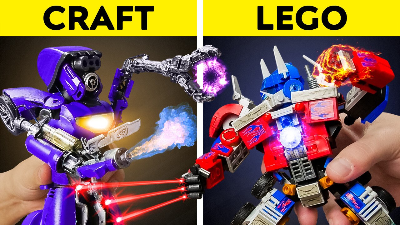 LEGO Transformers vs. DIY Robots: Who’s the Ultimate Champion?  Crazy Craft Battle 