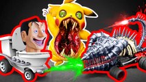 Epic Car Challenge ⚡ With Creepy Pikachu, Skibidi Toilet & Many Others