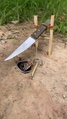 Simple DIY big snake trap using Knife#creativesnaketrap