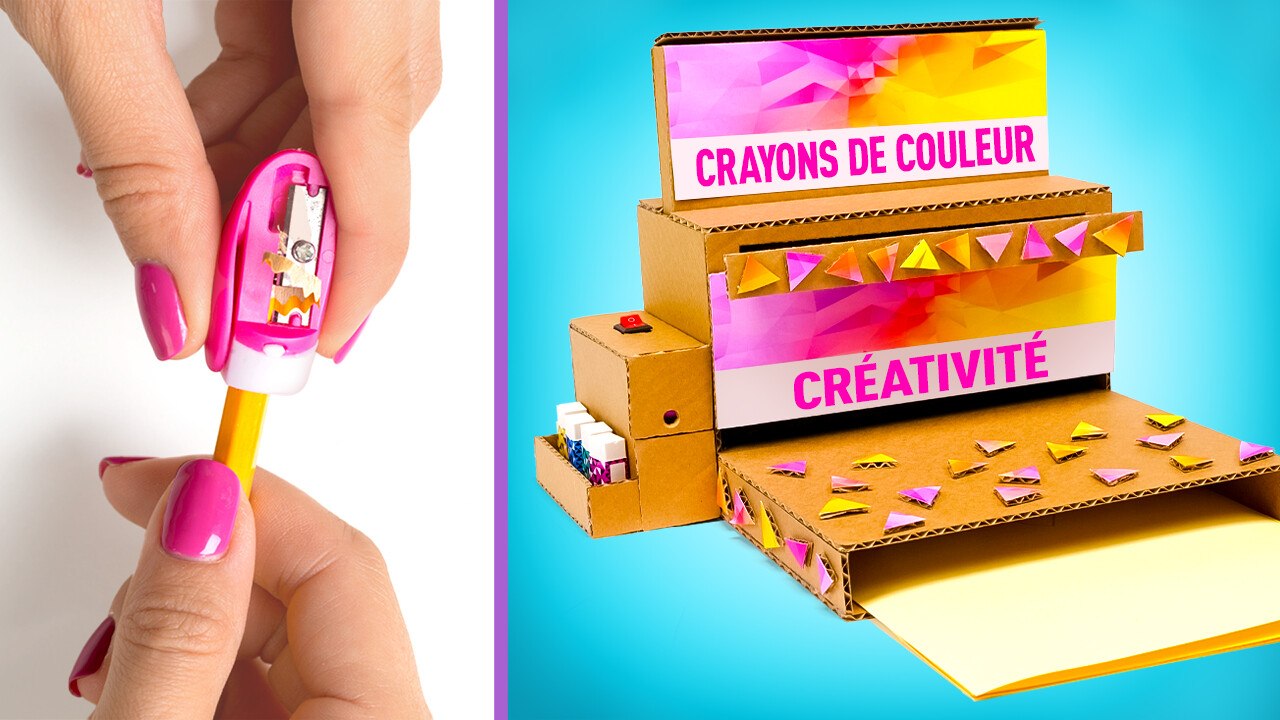 Comment fabriquer un organiseur cool pour fournitures de dessin || Bricolages en carton