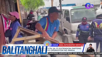 Mga sagabal sa bangketa sa C5 extension parteng Parañaque, tinarget ng operasyon ng MMDA | Balitanghali
