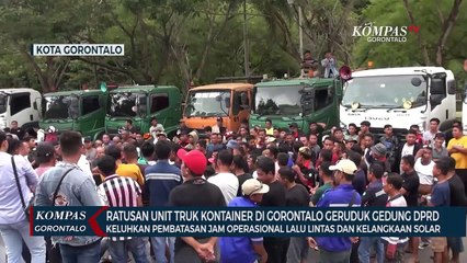 Ratusan Unit Truk Kontainer Geruduk Kantor DPRD Provinsi Gorontalo