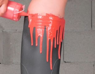 Transforming boring boots with a piece of gaudy carpet!