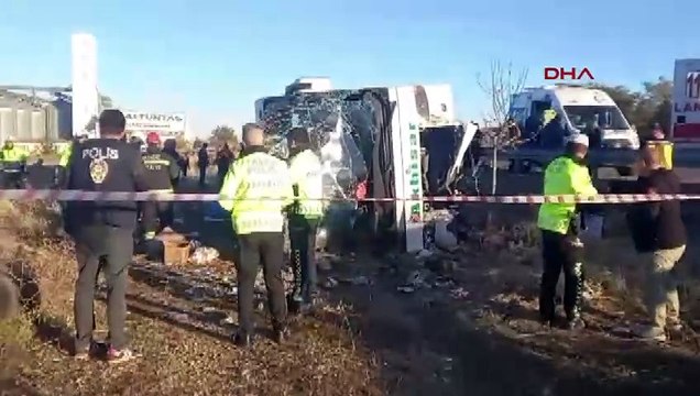 Aksaray'da otobüs kazası: 4 kişi öldü, çok sayıda yaralı var