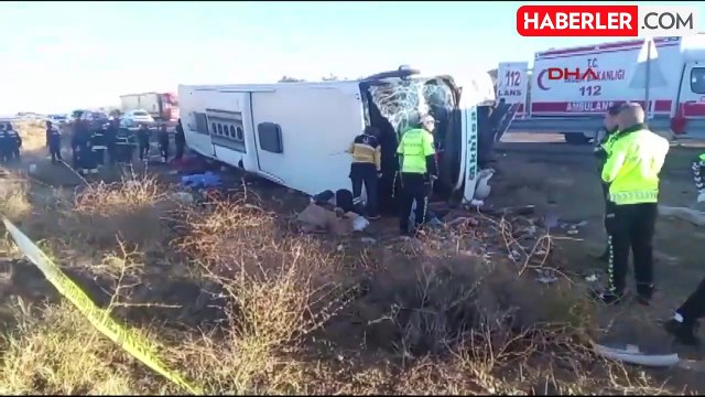 Aksaray-Ankara karayolunda yolcu otobüsü devrildi! 6 kişi öldü, 20 yaralı var