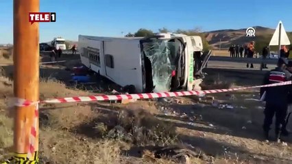 Aksaray'da yolcu otobüsü devrildi! Çok sayıda ölü ve yaralı var