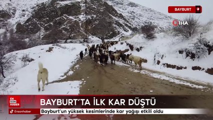 Bayburt'a yılın ilk karı yağdı