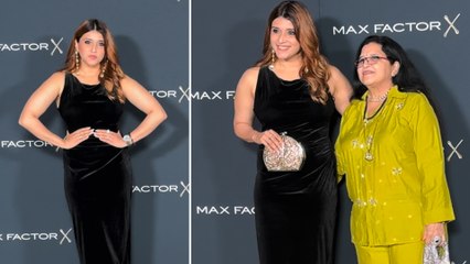 Mannara Chopra With Mumma Chopra Graces The Launch Of Maxx Factor India